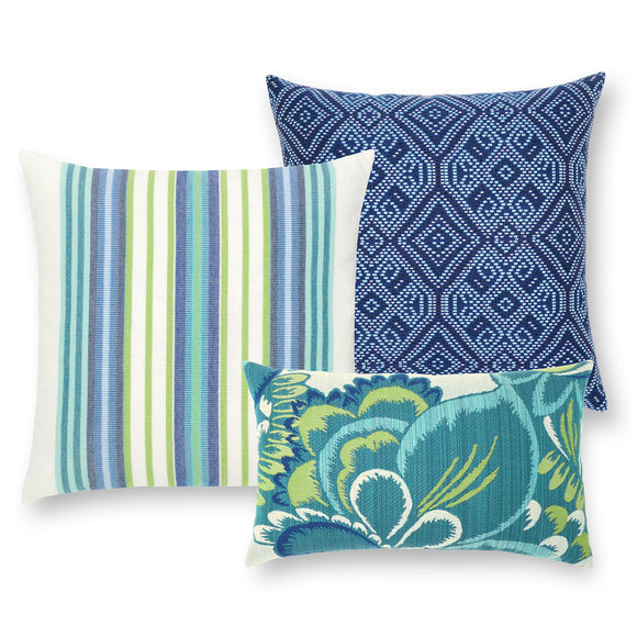 Floral Wave Outdoor Pillow