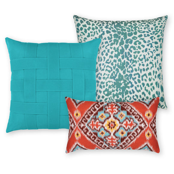 Ikat Diamond Outdoor Pillow