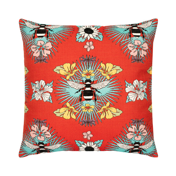 Tropical Bee Outdoor Pillow