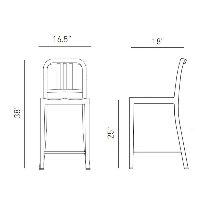 111 Navy Bar and Counter Stool