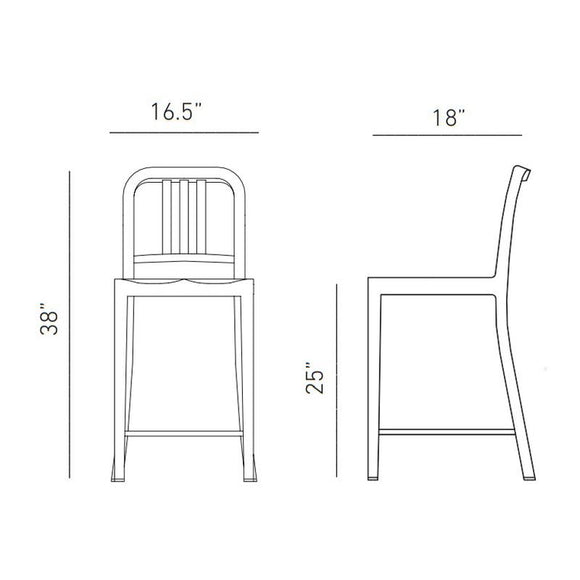 111 Navy Bar and Counter Stool