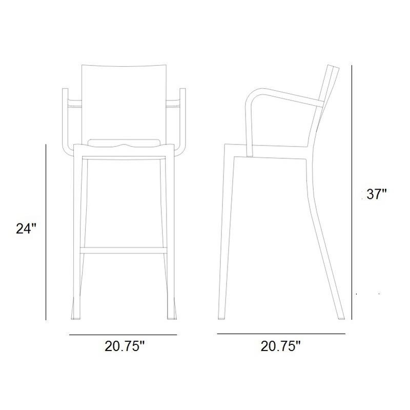 Hudson Bar and Counter Stool with Arms