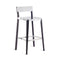 Lancaster Stool  option Polished Aluminum / Dark Ash