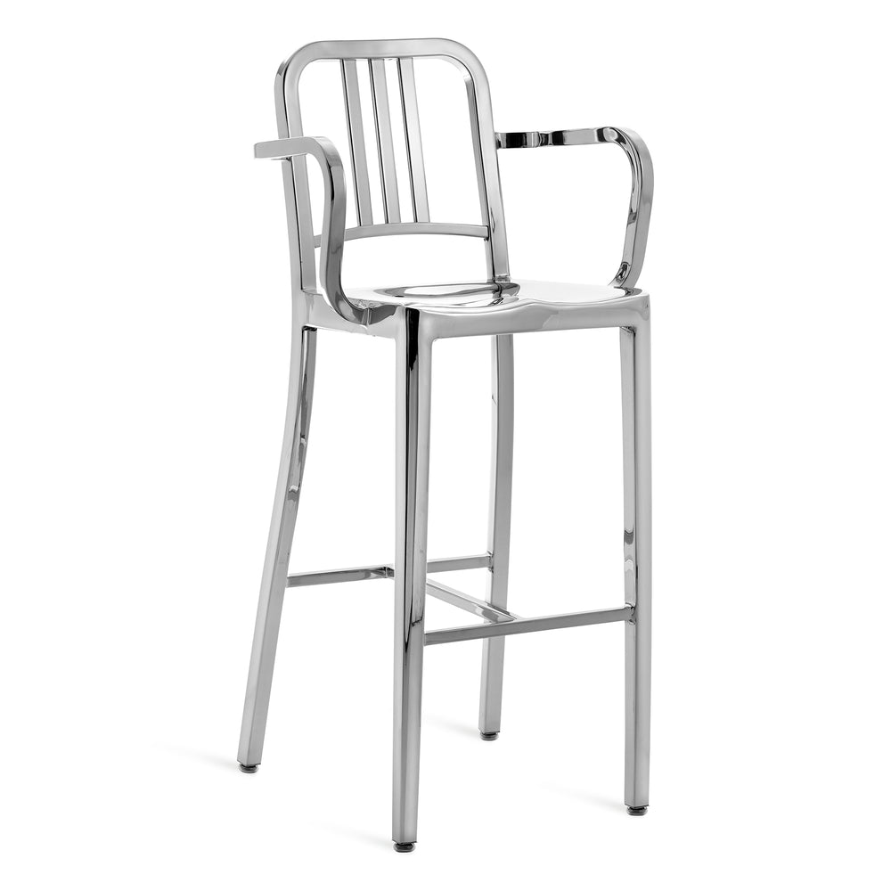 Navy Bar and Counter Stool with Arms