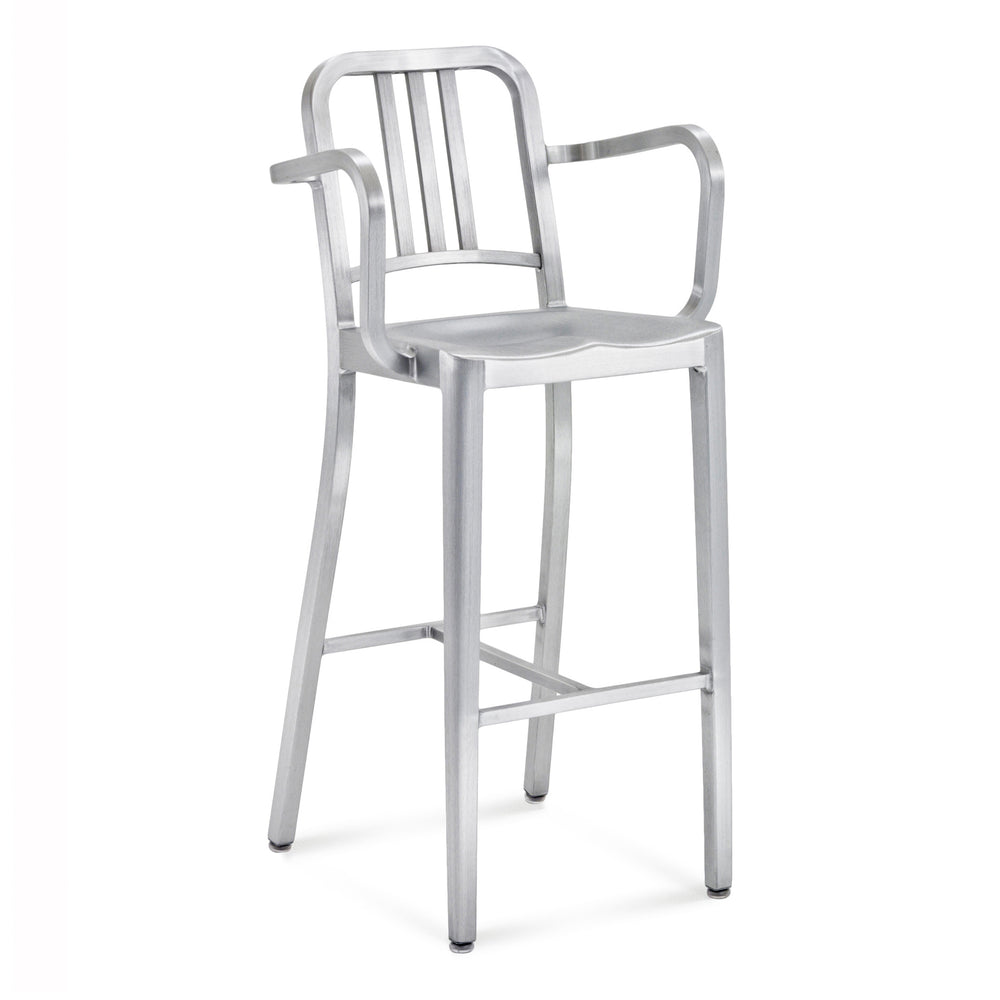 Navy Bar and Counter Stool with Arms