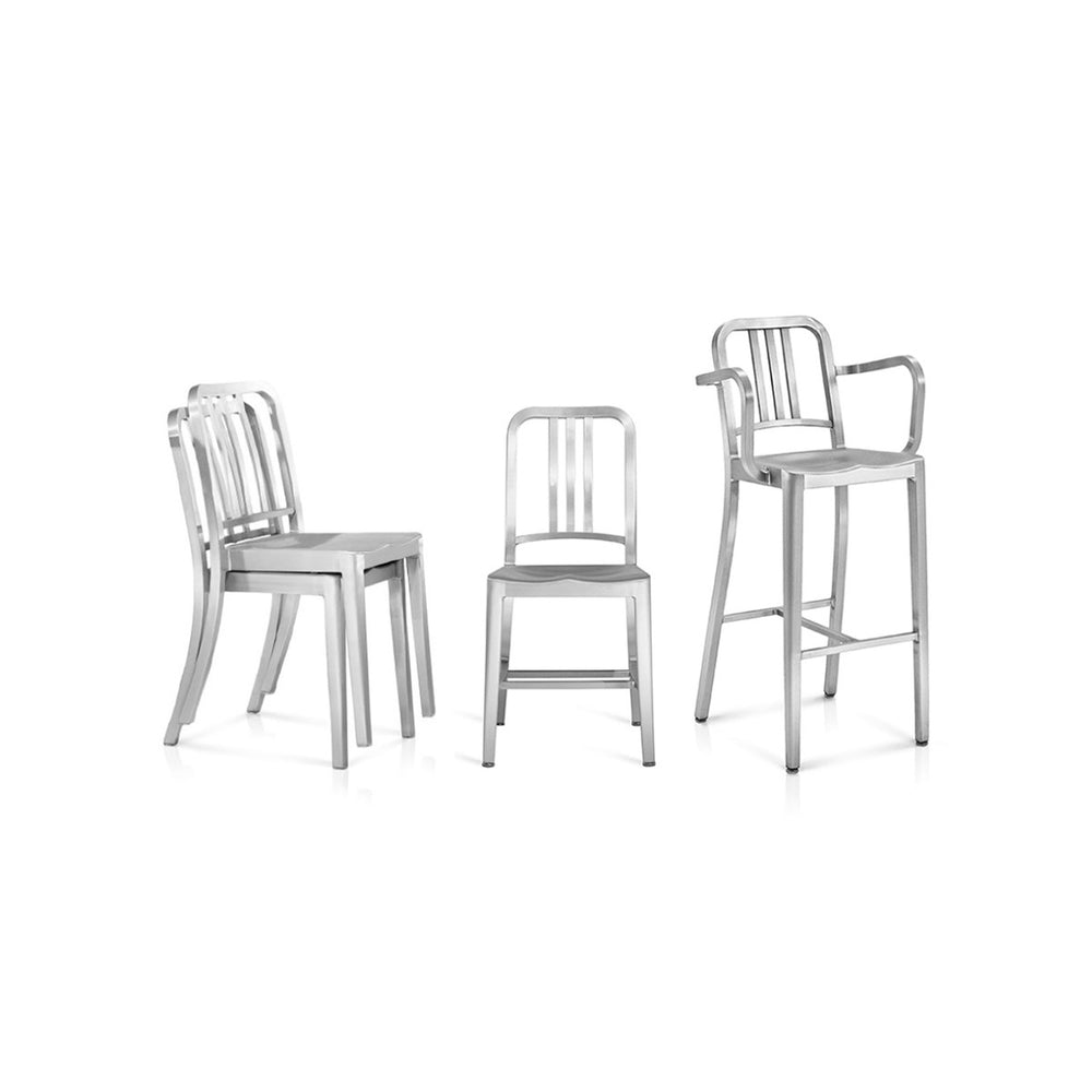 Navy Bar and Counter Stool with Arms