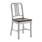 Navy Chair with Natural Wood Seat  option Walnut
