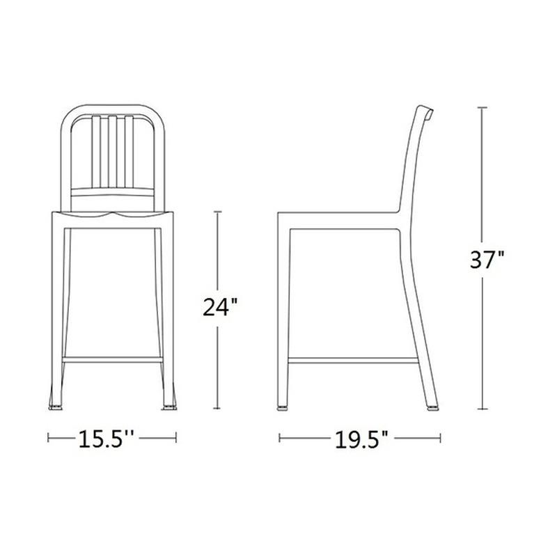 Navy Bar and Counter Stool
