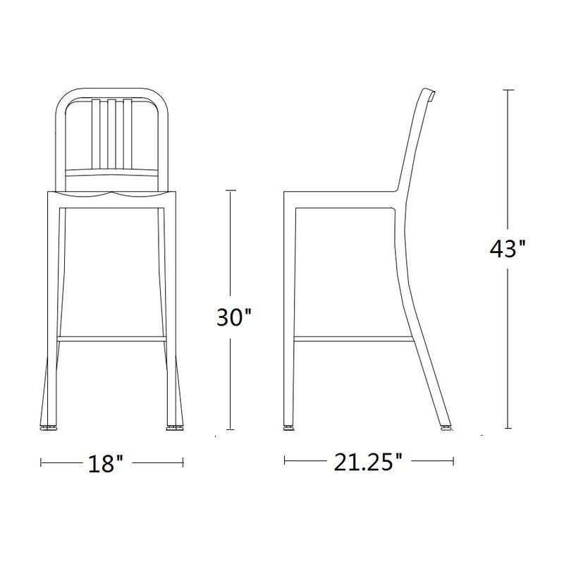Navy Bar and Counter Stool