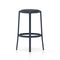 On & On Upholstered Bar and Counter Stool  option Dark Blue / Leather Spinneybeck Volo VO 0906