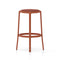 On & On Upholstered Bar and Counter Stool  option Orange / Leather Spinneybeck Acqua AU 0624