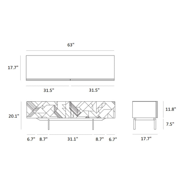Graphic 1-Drawer TV Cupboard