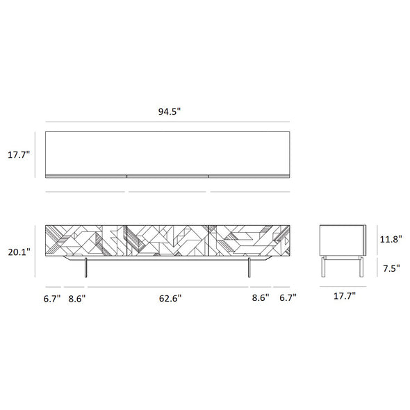 Graphic 2-Drawer TV Cupboard