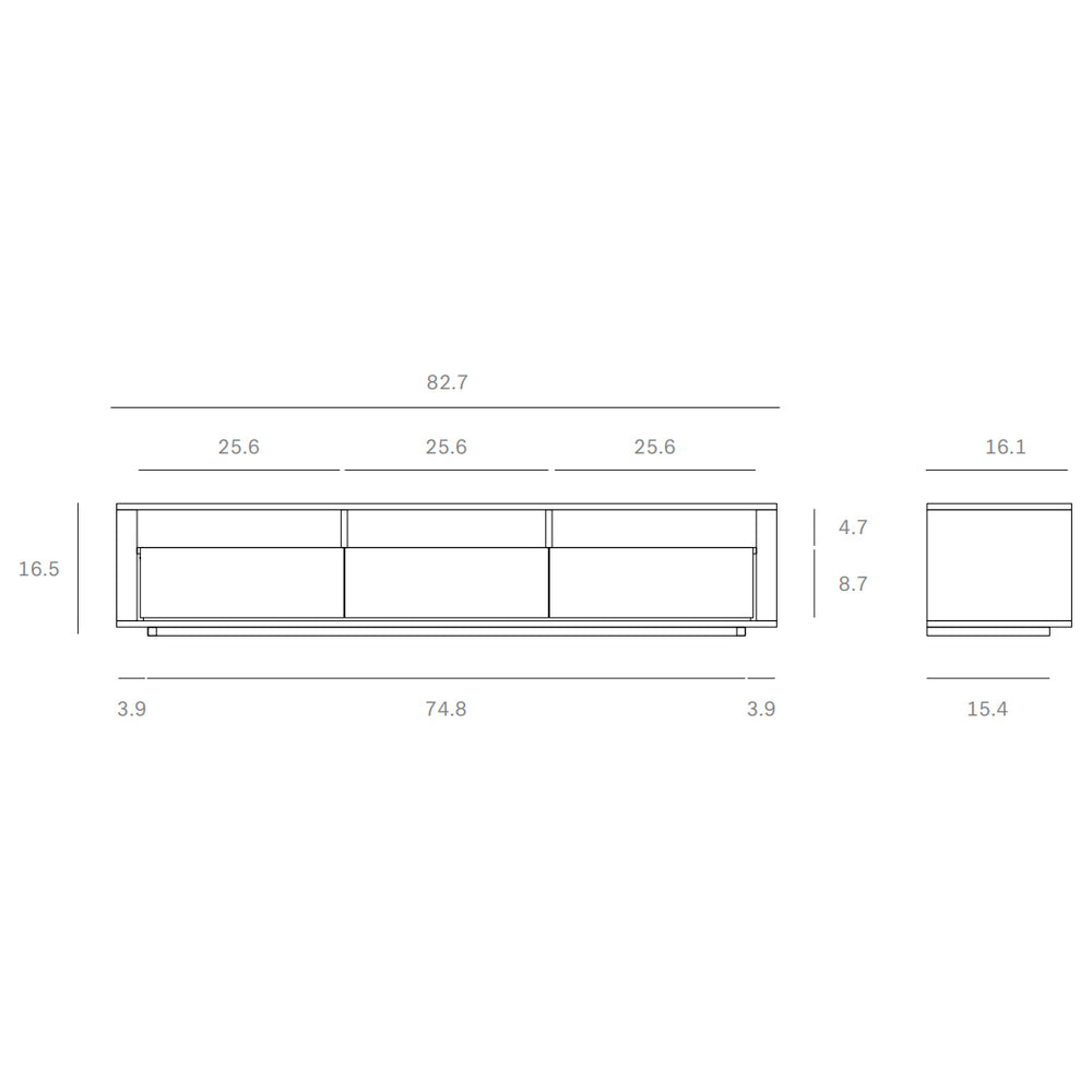 Shadow 3-Drawer Media Console