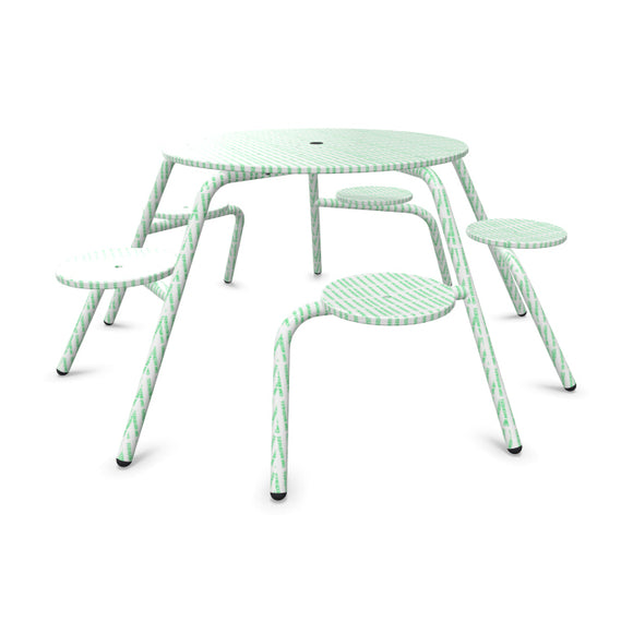Virus 5-seater Picnic Table with Umbrella Hole