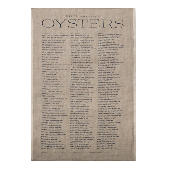 Oyster List Tea Towel (Set of 2)