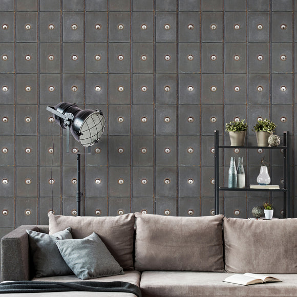 Industrial Metal Cabinets Wallpaper