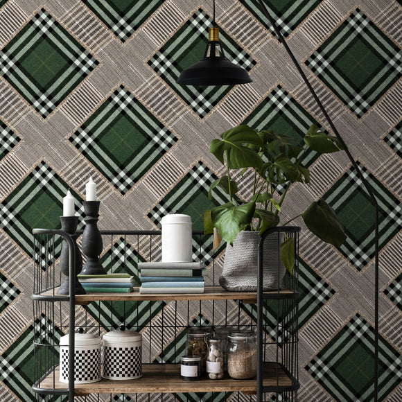 Checkered Patchwork Wallpaper