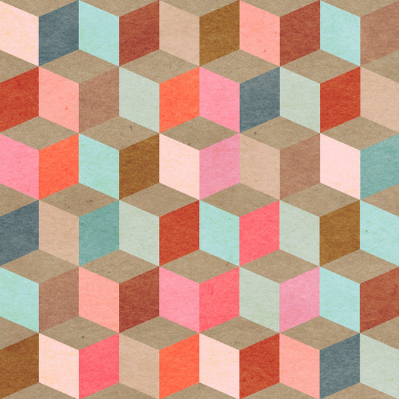 colored Geometry Wallpaper Sample Swatch
