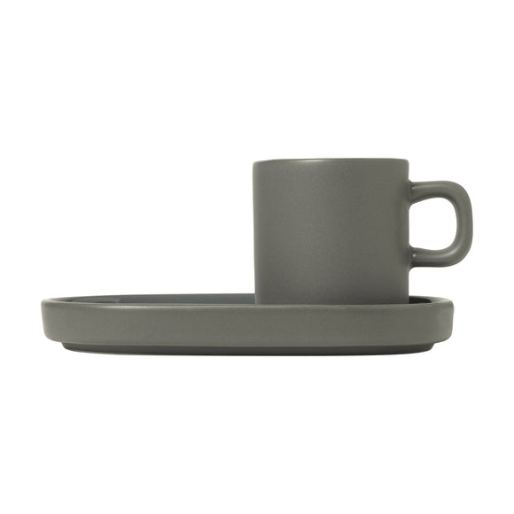 Pilar Espresso Cup with Tray (Set of 2)