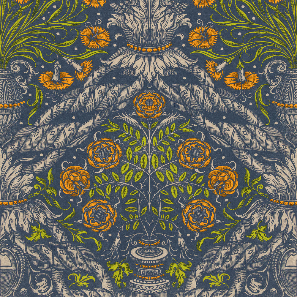 Floral Ornament Wallpaper Sample Swatch