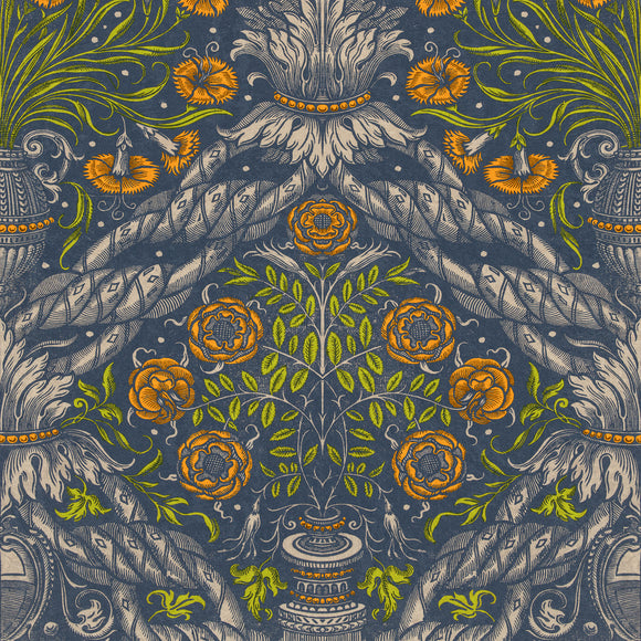 Floral Ornament Wallpaper Sample Swatch