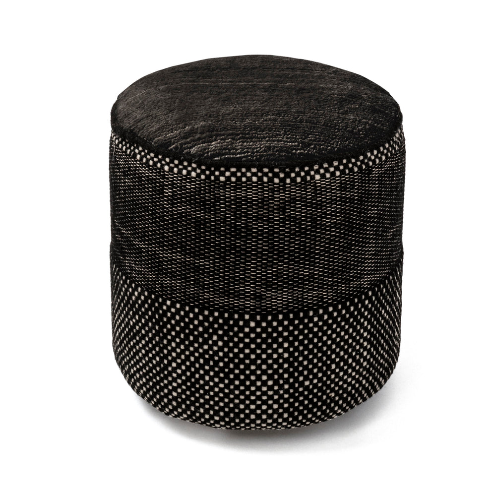 Tres Persian Black Pouf