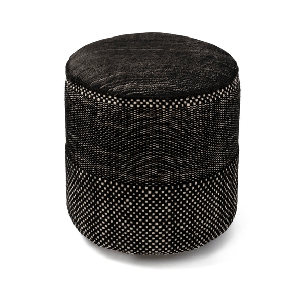 Tres Persian Black Pouf