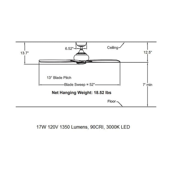 Doren Ceiling Fan with Light