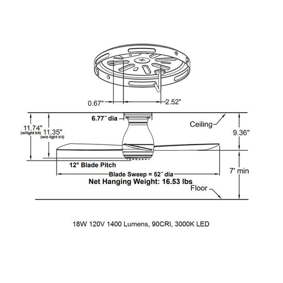 Hugh Outdoor Ceiling Fan with Light