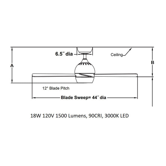 Kwad Ceiling Fan with Light