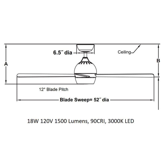 Kwad Ceiling Fan with Light