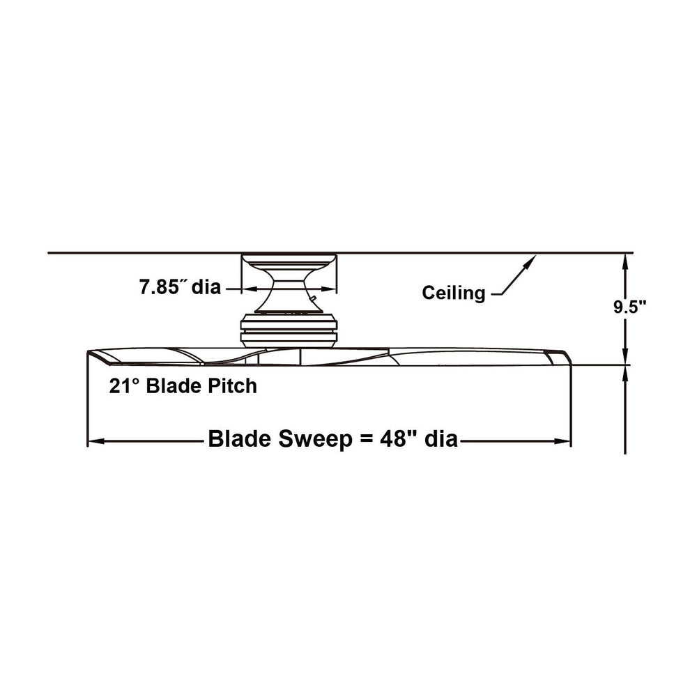 Spitfire 48 Inch Flush Mount Ceiling Fan