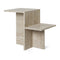 Distinct Side Table  option Travertine