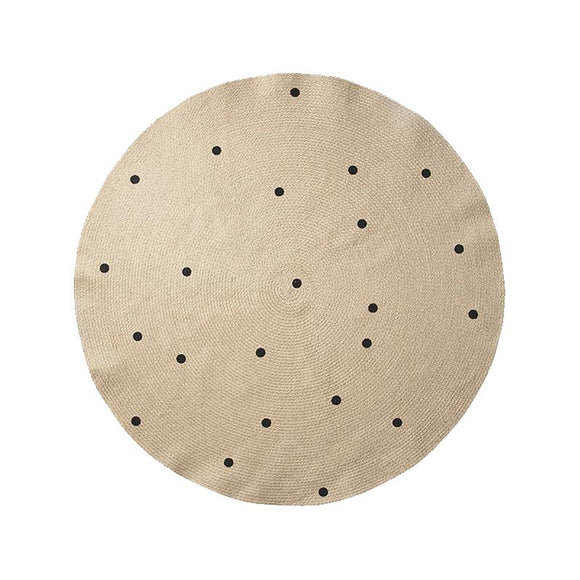 Jute Carpet - Black Dots