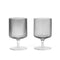 Ripple Wine Glasses (Set of 2)  option Smoked
