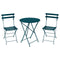 Bistro Chair & Round Folding Table Set  option Acapulco Blue (Textured)