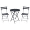 Bistro Chair & Round Folding Table Set  option Anthracite (Speckled Textured)