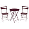 Bistro Chair & Round Folding Table Set  option Black Cherry (Textured)