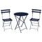 Bistro Chair & Round Folding Table Set  option Deep Blue (Textured)