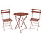Bistro Chair & Round Folding Table Set  option Red Ochre (Textured)