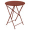 Bistro Round Folding Table  option Red Ochre (Textured)