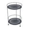 Guinguette Double Top Perforated Side Table  option Anthracite (Speckled Textured)