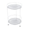 Guinguette Double Top Perforated Side Table  option Cotton (Textured)