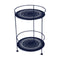 Guinguette Double Top Perforated Side Table  option Deep Blue (Textured)