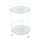 Guinguette Double Top Perforated Side Table  option Ice Mint (Textured)