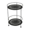 Guinguette Double Top Perforated Side Table  option Liquorice (Textured)