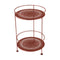 Guinguette Double Top Perforated Side Table  option Red Ochre (Textured)