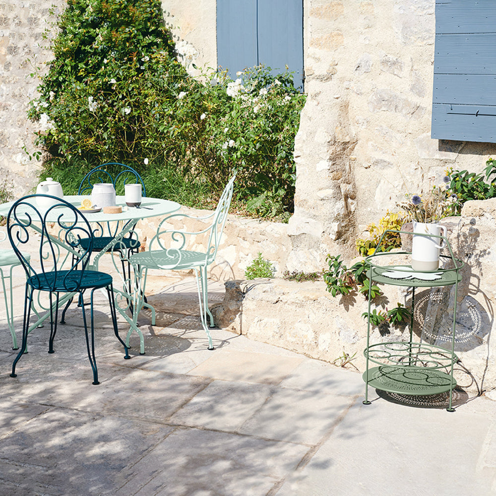 Guinguette Double Top Perforated Outdoor Side Table