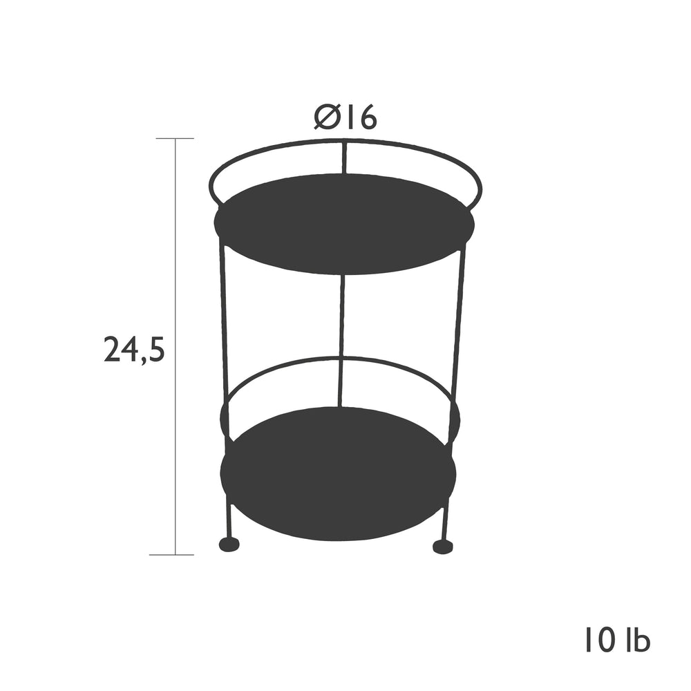 Guinguette Double Top Perforated Outdoor Side Table